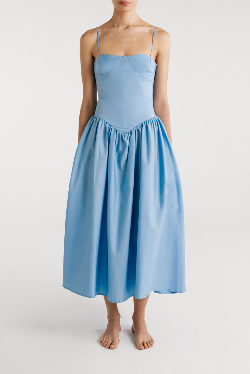 Encantadore Emma Baby Blue Midi Dress
