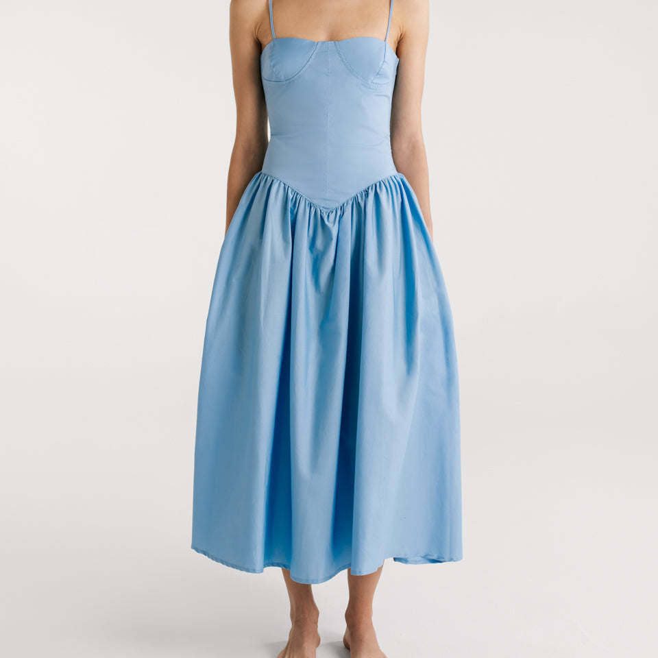 Encantadore Emma Baby Blue Midi Dress