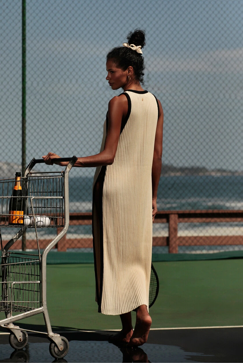 Gapaz Beachwear | Cannes Cover Up Ivory/Black