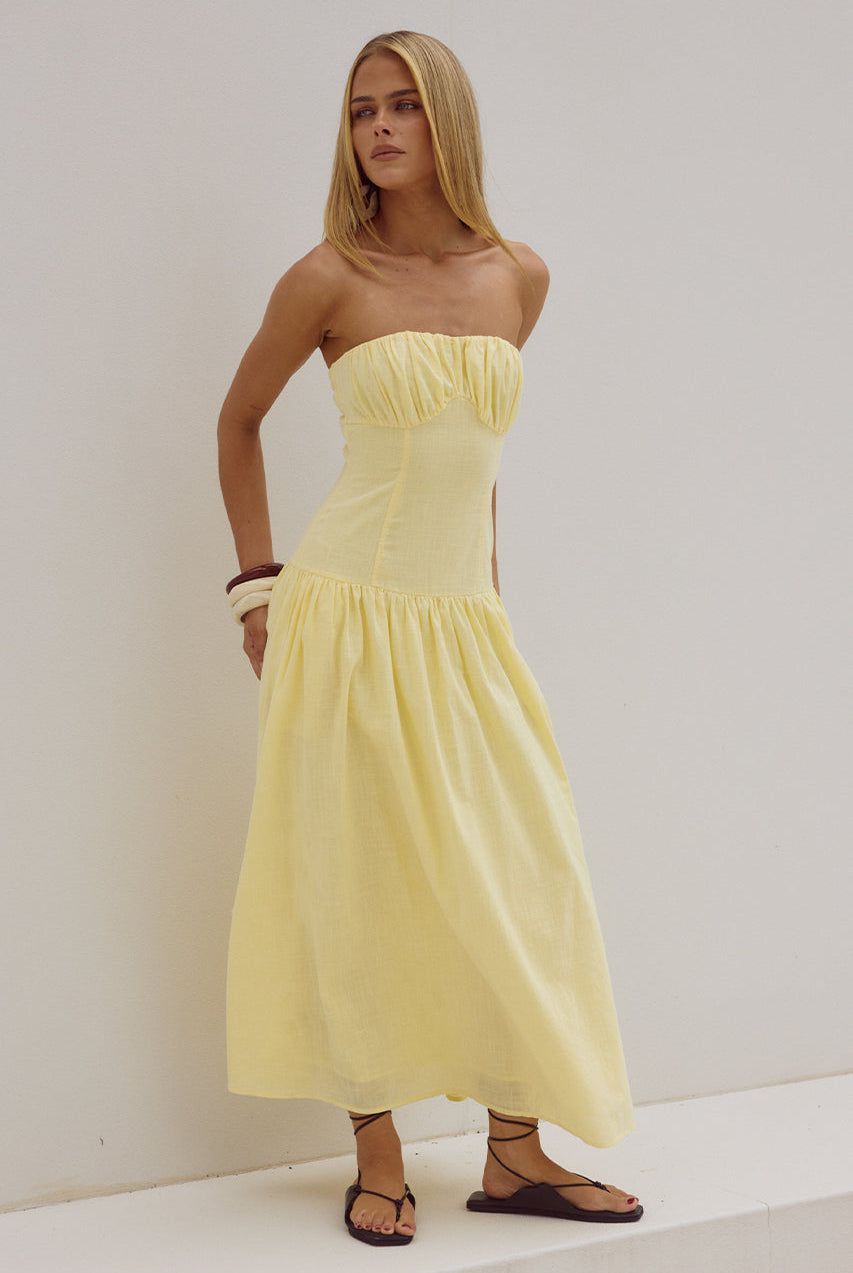 POPPY MIDI DRESS - LEMON