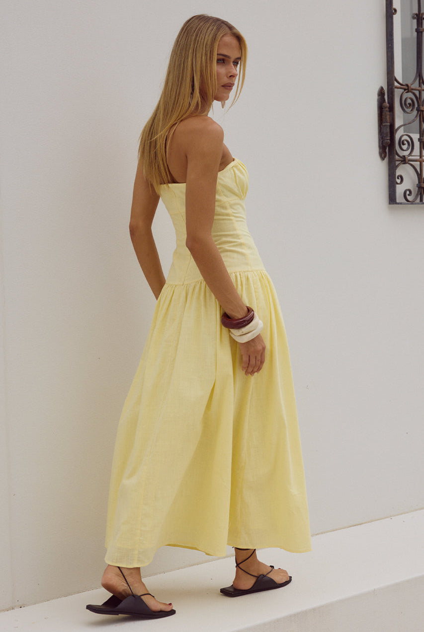 POPPY MIDI DRESS - LEMON
