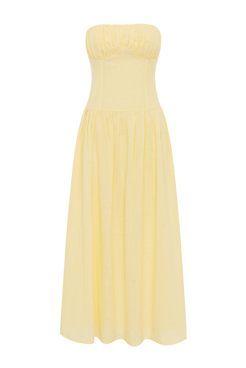 POPPY MIDI DRESS - LEMON