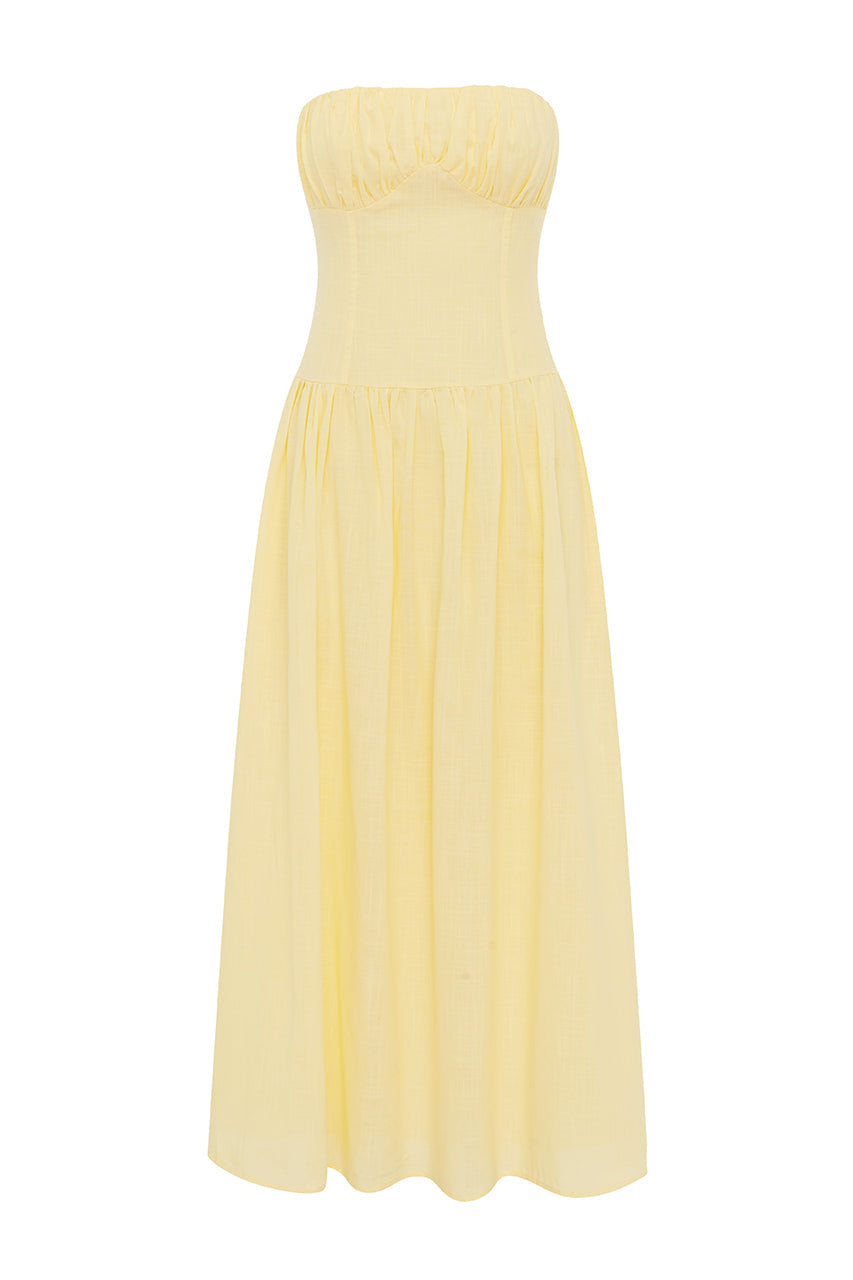 POPPY MIDI DRESS - LEMON