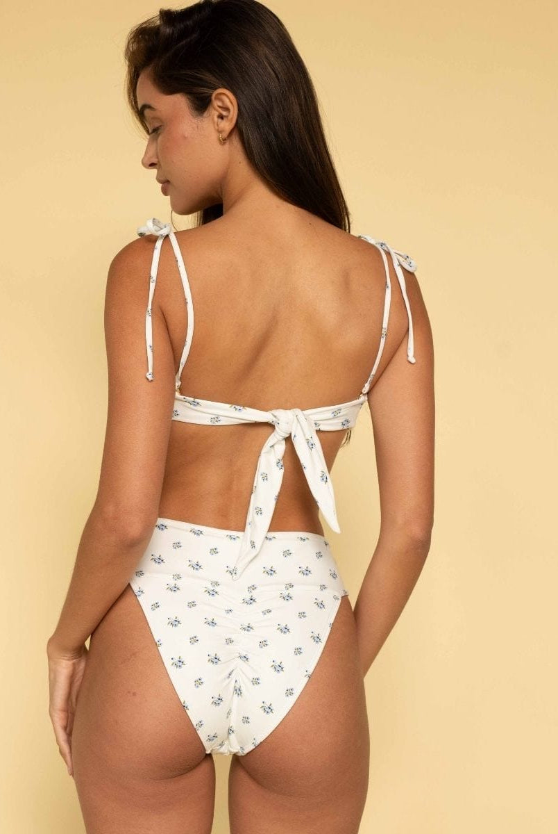 Heidi floral Tori Ties Bandeau Bikini Top