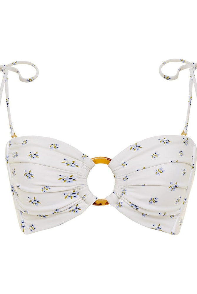 Heidi floral Tori Ties Bandeau Bikini Top