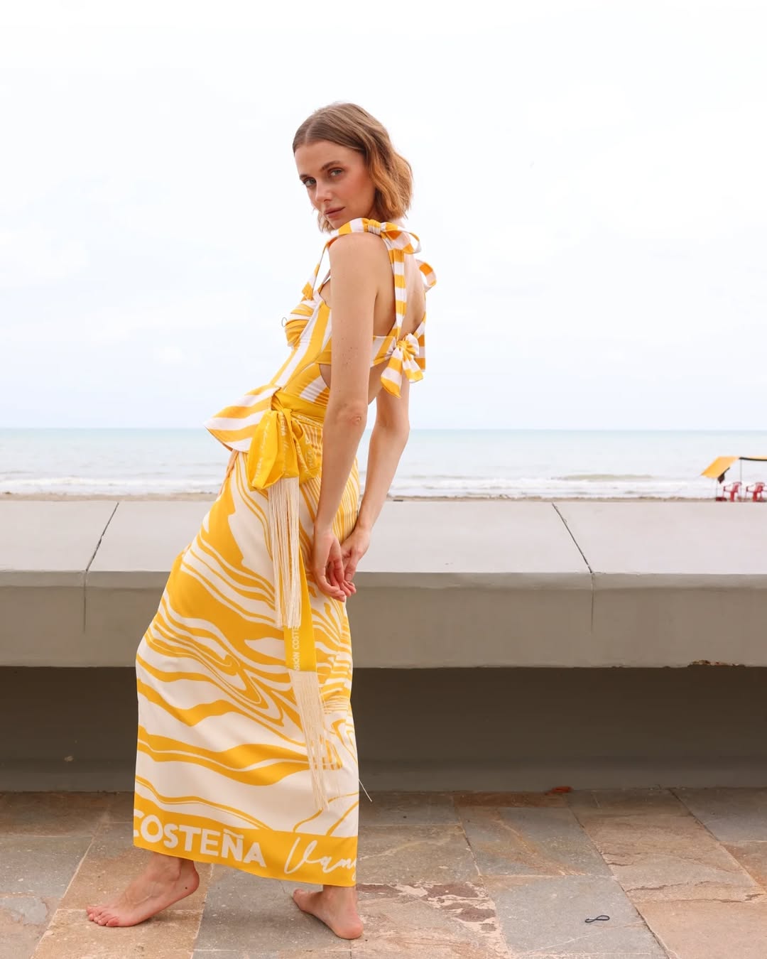 Anchor Peplum One-piece Swimsuit