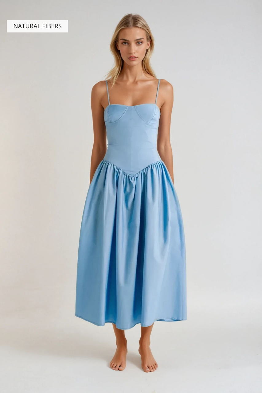 Encantadore Emma Baby Blue Midi Dress