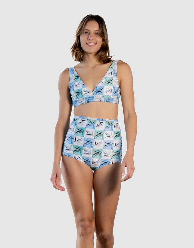 The Bush Checker High Waisted bikini Bottom