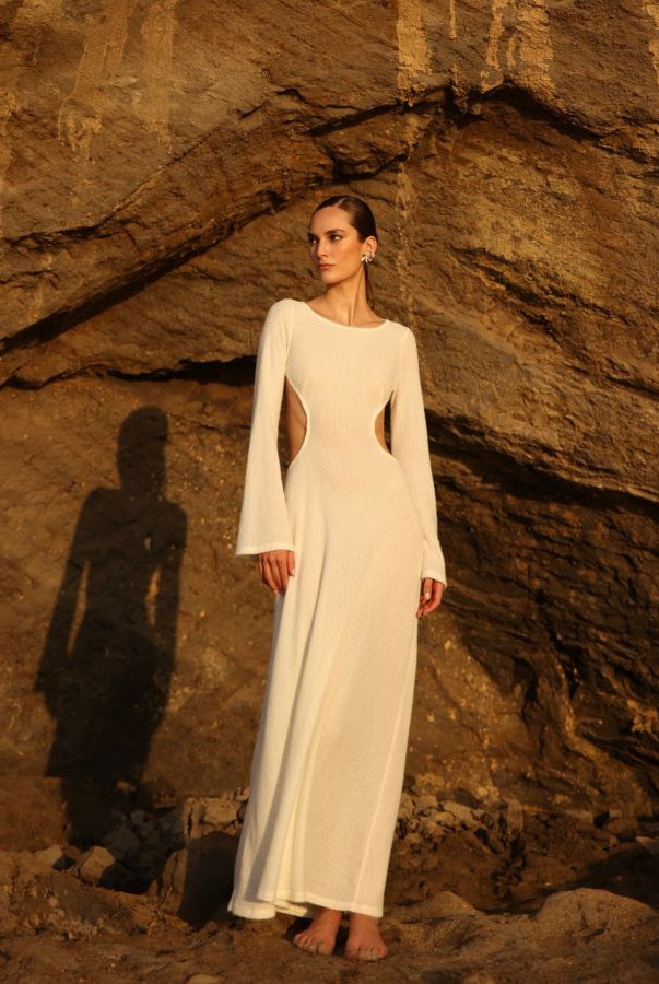 BEACH MAXI DRESS COVER UP WHITE