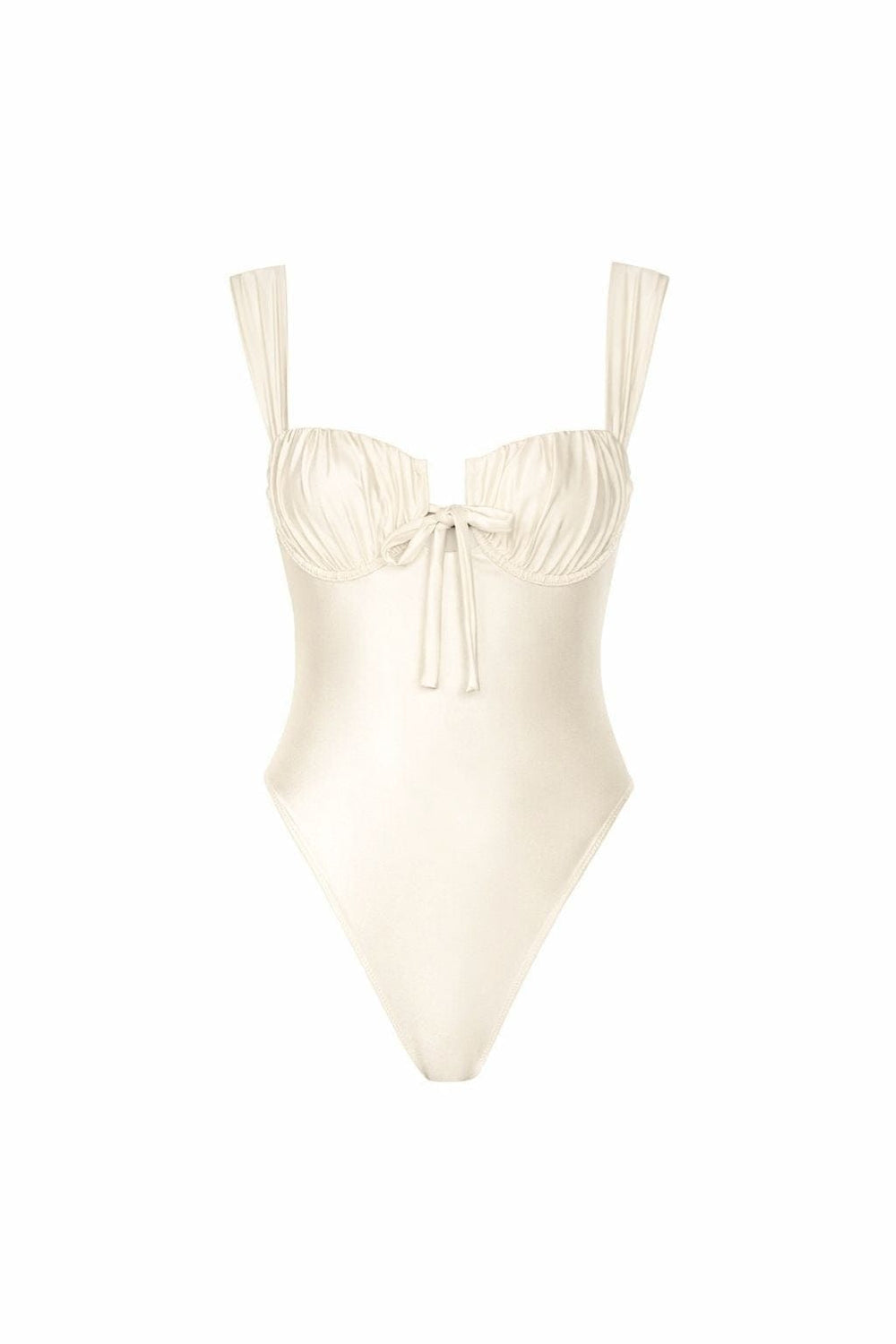 Cream Silkie Petal Variation One-Piece Swimsuit 