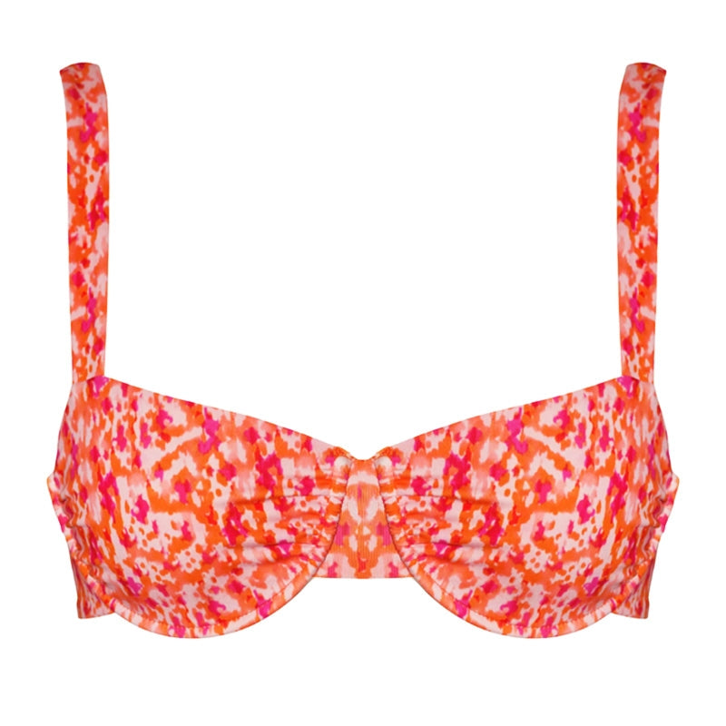 underwire bikini top with adjustable straps, reversible