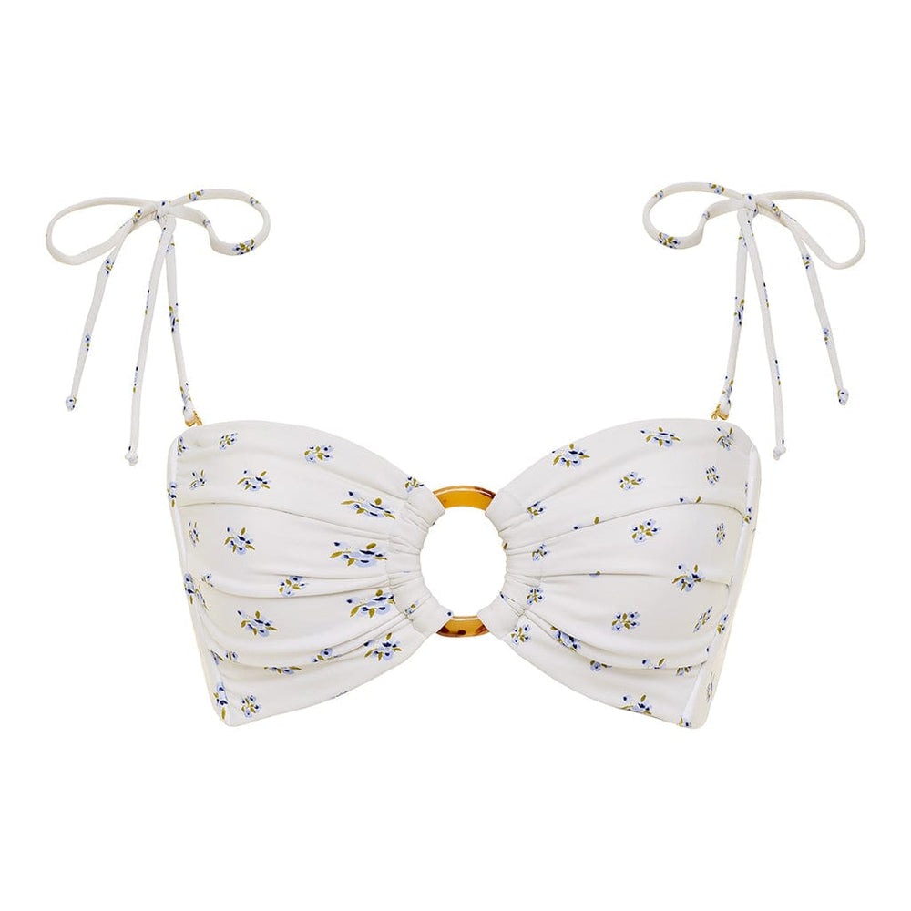 Heidi floral Tori Ties Bandeau Bikini Top