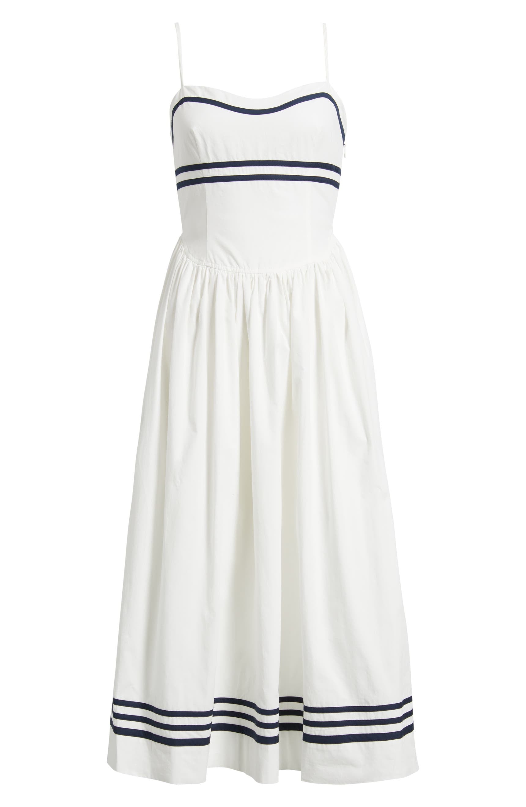 Moon River | Flor Stripe Details Midi Dress