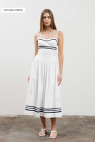 Moon River | Flor Stripe Details Midi Dress