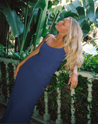 Melrose Maxi Slip Dress - Slate Blue