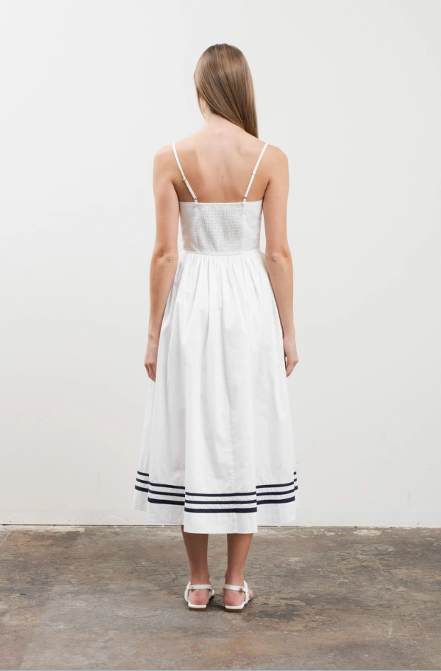 Moon River | Flor Stripe Details Midi Dress